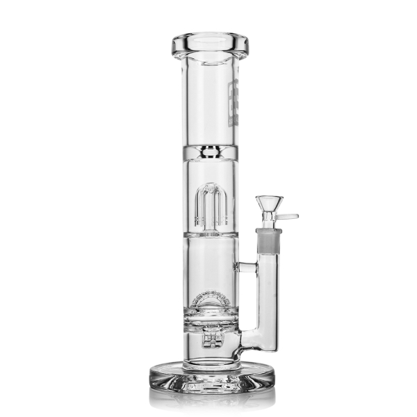 EG Glass 12inch Water Wheel Double Perc Thick Straight Tube - Image 2