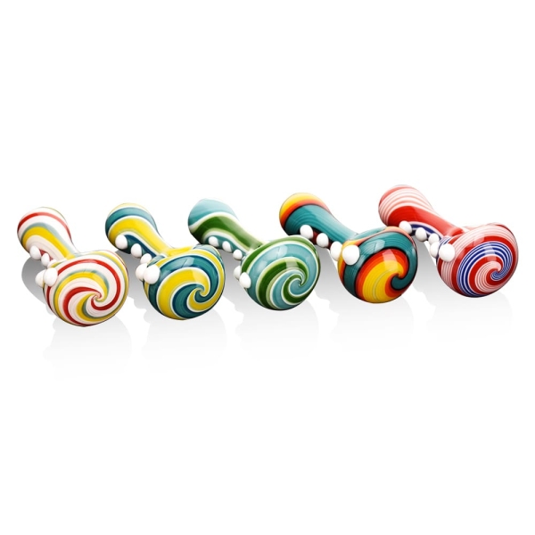 Colorful Marble Wig Wag Hand Pipe - Image 2