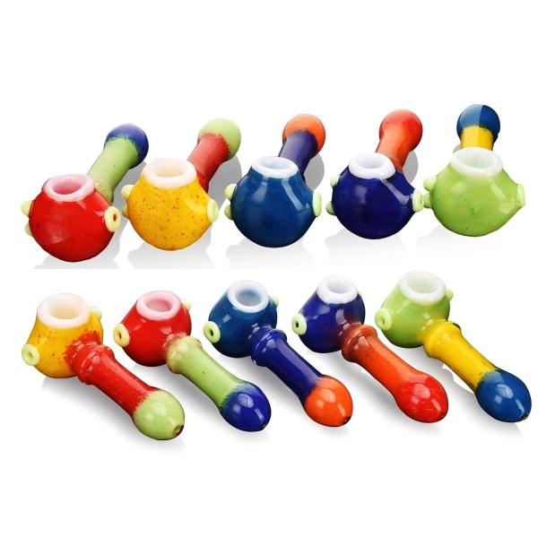 Vibrant Slime Style Glass Hand Pipe